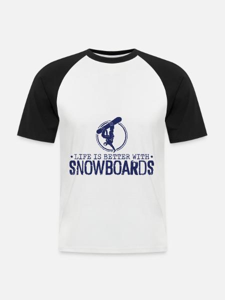 Snowboard Snowboarding Snowboardurlaub Snowboarder - Männer Baseball-T-Shirt - Weiß/Schwarz