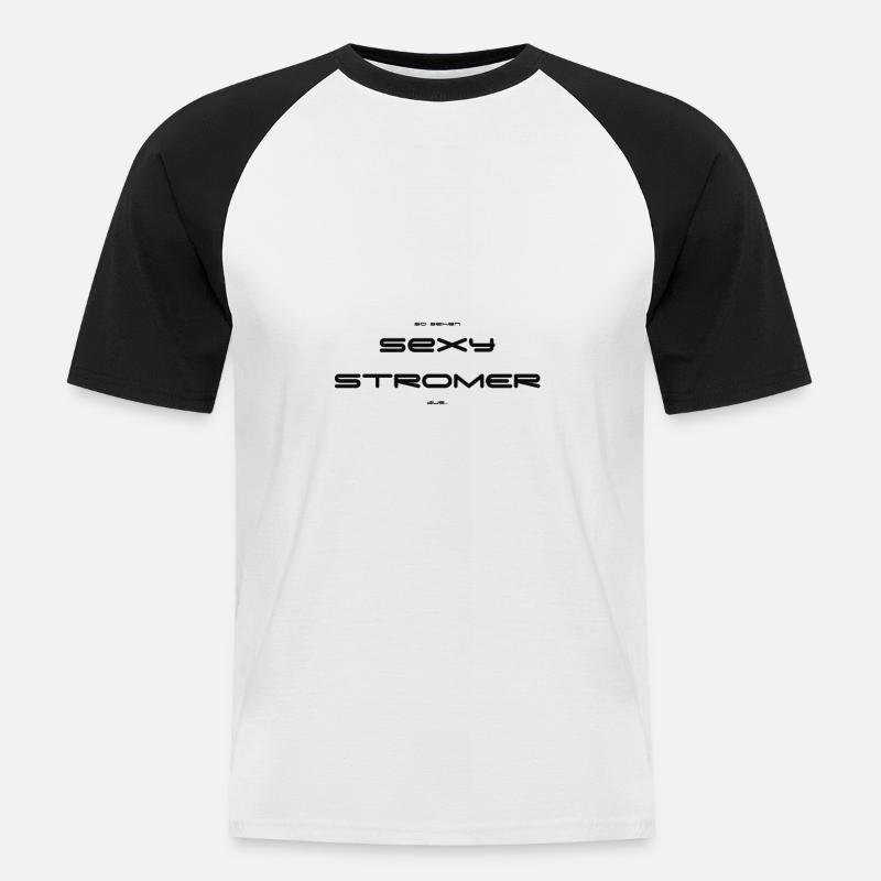 Stromer - Männer Baseball-T-Shirt - Weiß/Schwarz