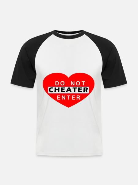 DO NOT ENTER CHEATER - Men's Baseball T-Shirt - white/black