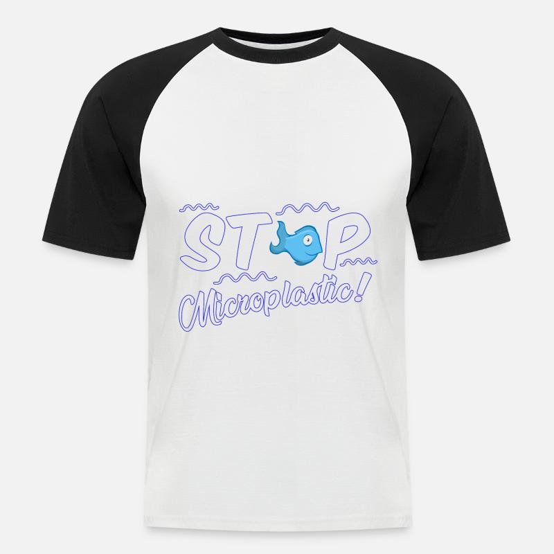 Stop Microplastic - Stops microplastic - Men's Baseball T-Shirt - white/black