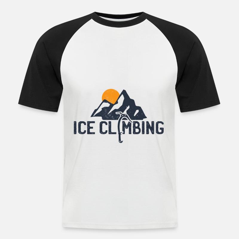 Eisklettern Eiskletterer - Männer Baseball-T-Shirt - Weiß/Schwarz