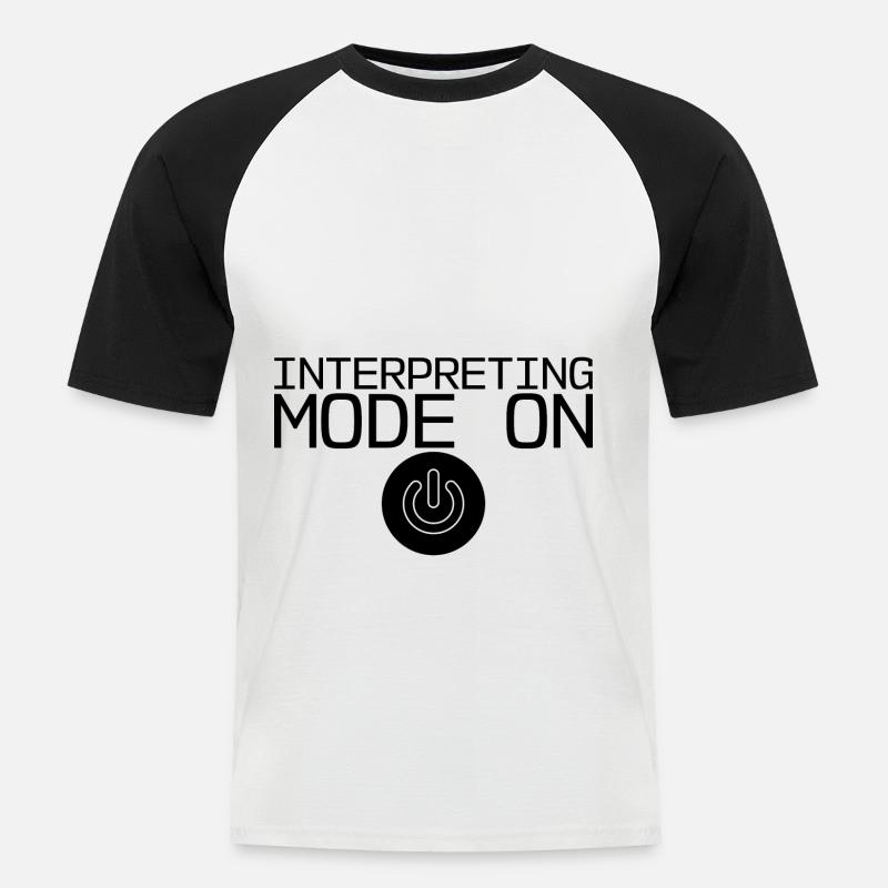 Interpreting Mode On 2 - Männer Baseball-T-Shirt - Weiß/Schwarz