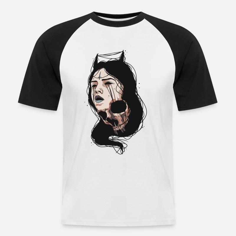 Morph - Männer Baseball-T-Shirt - Weiß/Schwarz