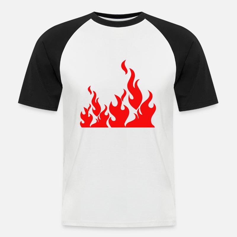 Flammen lodernd beeindruckend - Männer Baseball-T-Shirt - Weiß/Schwarz