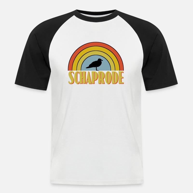 Schaprode - Männer Baseball-T-Shirt - Weiß/Schwarz