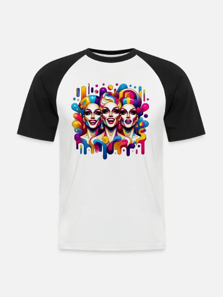 Queens' Jubel - Queens' Cheer - Männer Baseball-T-Shirt - Weiß/Schwarz