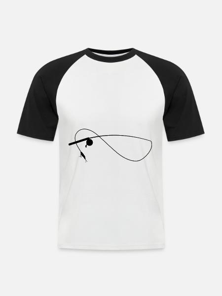 Angelrute angler spinnfischen - Männer Baseball-T-Shirt - Weiß/Schwarz