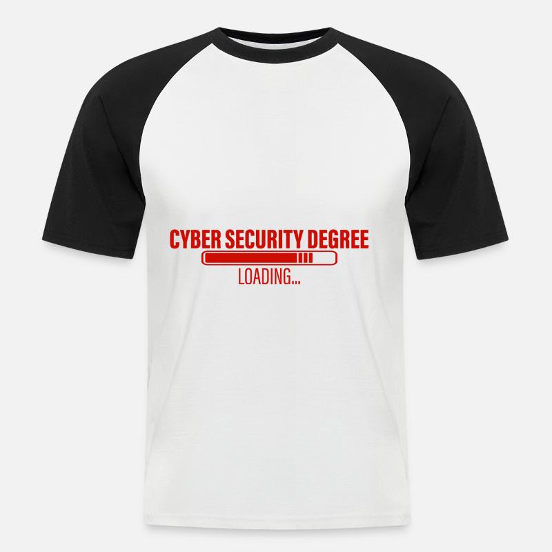 Cyber Security Degree Loading 3 - Männer Baseball-T-Shirt - Weiß/Schwarz