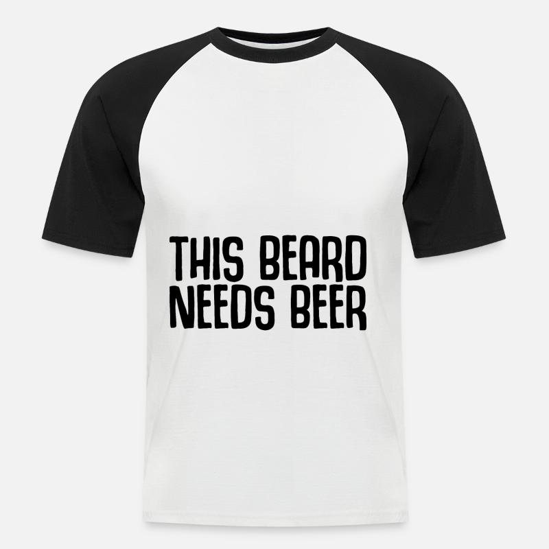 This Beard Needs Beer 2 - Männer Baseball-T-Shirt - Weiß/Schwarz