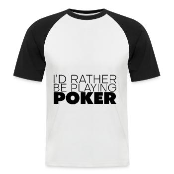 Je préfère jouer au poker 3 - T-shirt baseball manches courtes Homme - blanc/noir - Devant - Nik (191cm)