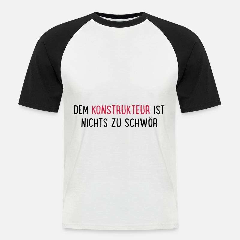 konstrukteur - Männer Baseball-T-Shirt - Weiß/Schwarz