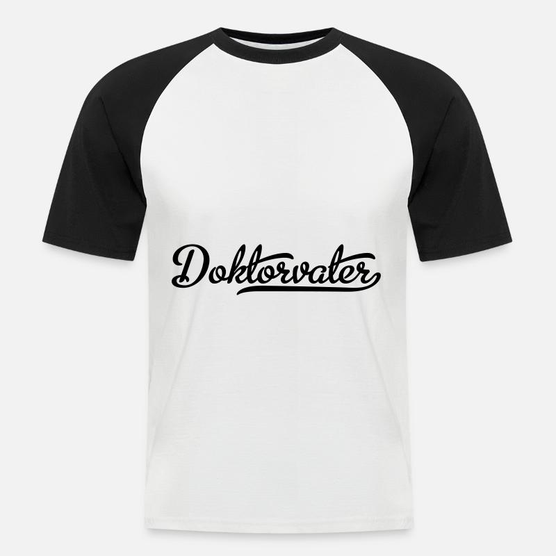 doktorvater - Männer Baseball-T-Shirt - Weiß/Schwarz