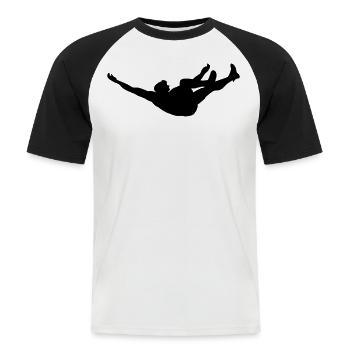 climber - boulderer - Männer Baseball-T-Shirt - Weiß/Schwarz - Vorne - Nik (191cm)