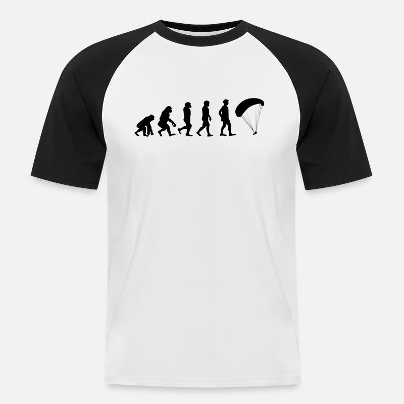 Evolution Paragleiter - Männer Baseball-T-Shirt - Weiß/Schwarz