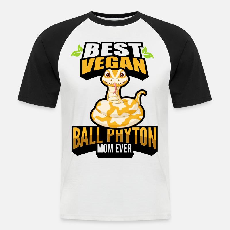 Roi Python - T-shirt baseball manches courtes Homme - blanc/noir