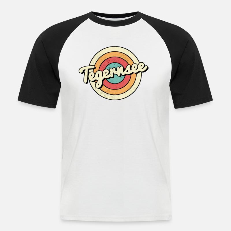 Tegernsee comic - Männer Baseball-T-Shirt - Weiß/Schwarz