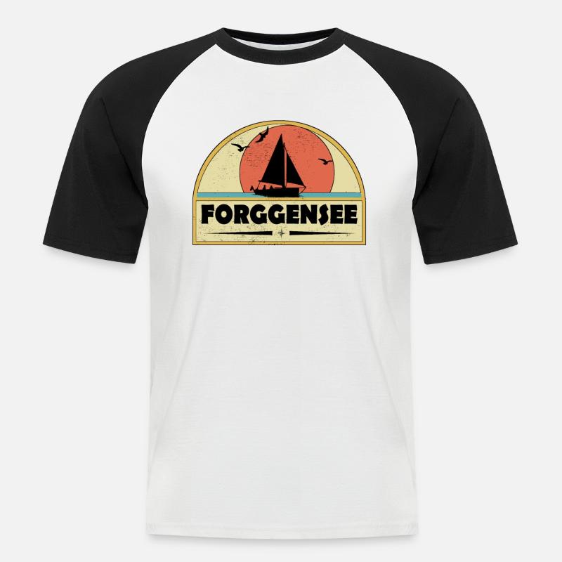 Forggensee - Männer Baseball-T-Shirt - Weiß/Schwarz