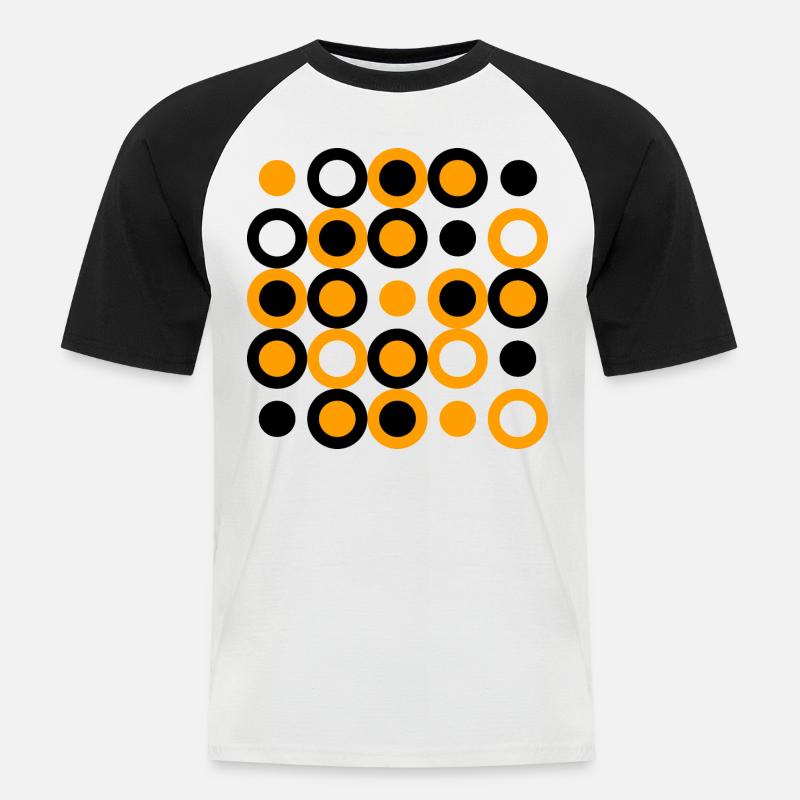 geometric patterns - Männer Baseball-T-Shirt - Weiß/Schwarz