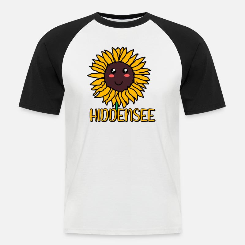 Hiddensee - Männer Baseball-T-Shirt - Weiß/Schwarz