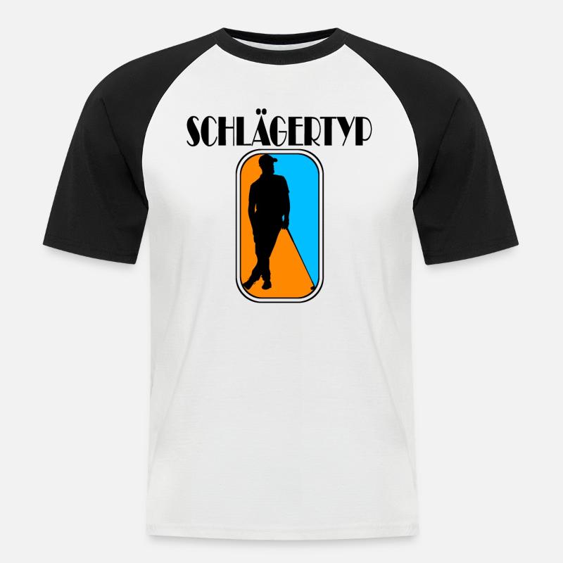 golf schlägertyp Golf - Männer Baseball-T-Shirt - Weiß/Schwarz