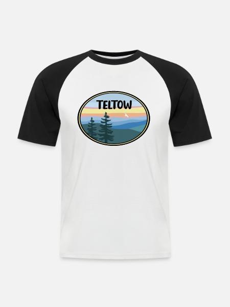 Teltow - Männer Baseball-T-Shirt - Weiß/Schwarz