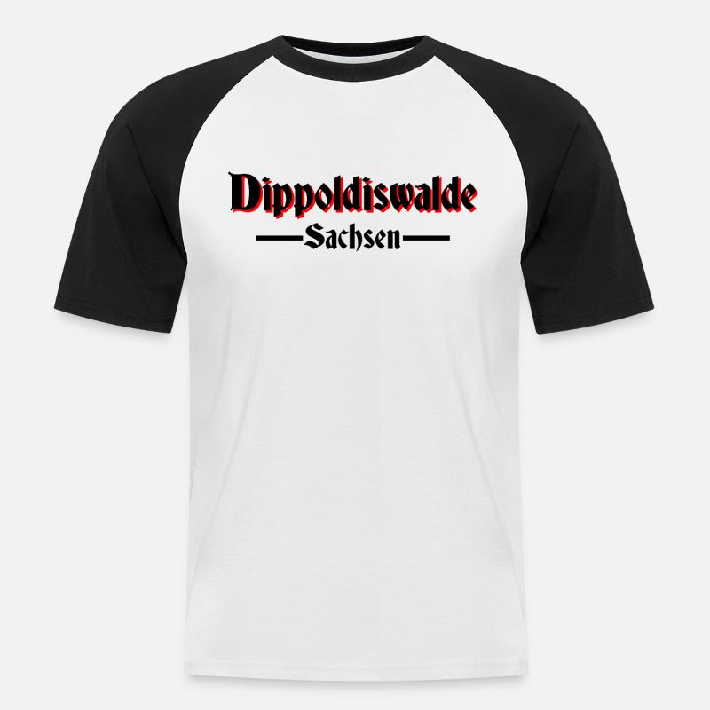 Dippoldiswalde - Männer Baseball-T-Shirt - Weiß/Schwarz