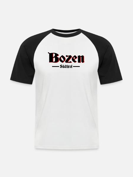 Bozen Südtirol - Männer Baseball-T-Shirt - Weiß/Schwarz