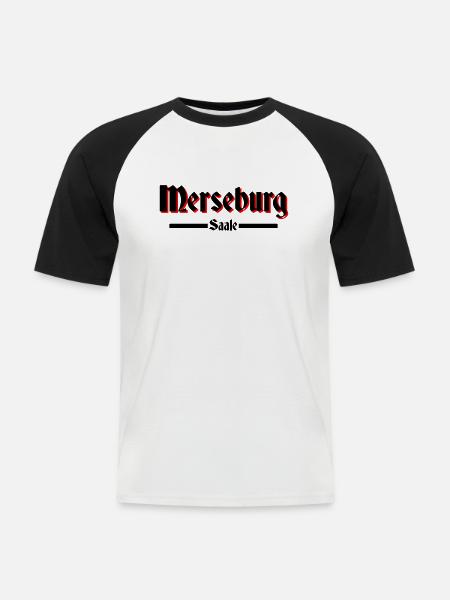 Merseburg - Männer Baseball-T-Shirt - Weiß/Schwarz