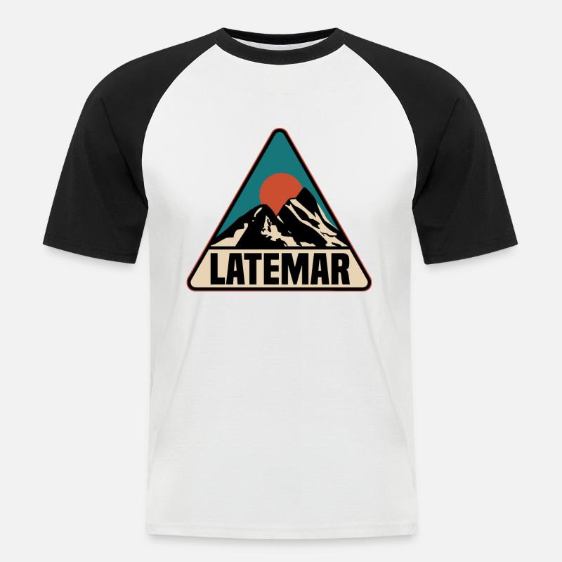 Latemar - Männer Baseball-T-Shirt - Weiß/Schwarz