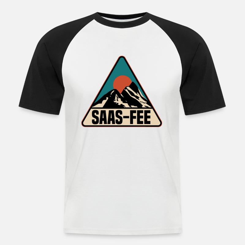 Saas Fee - Männer Baseball-T-Shirt - Weiß/Schwarz