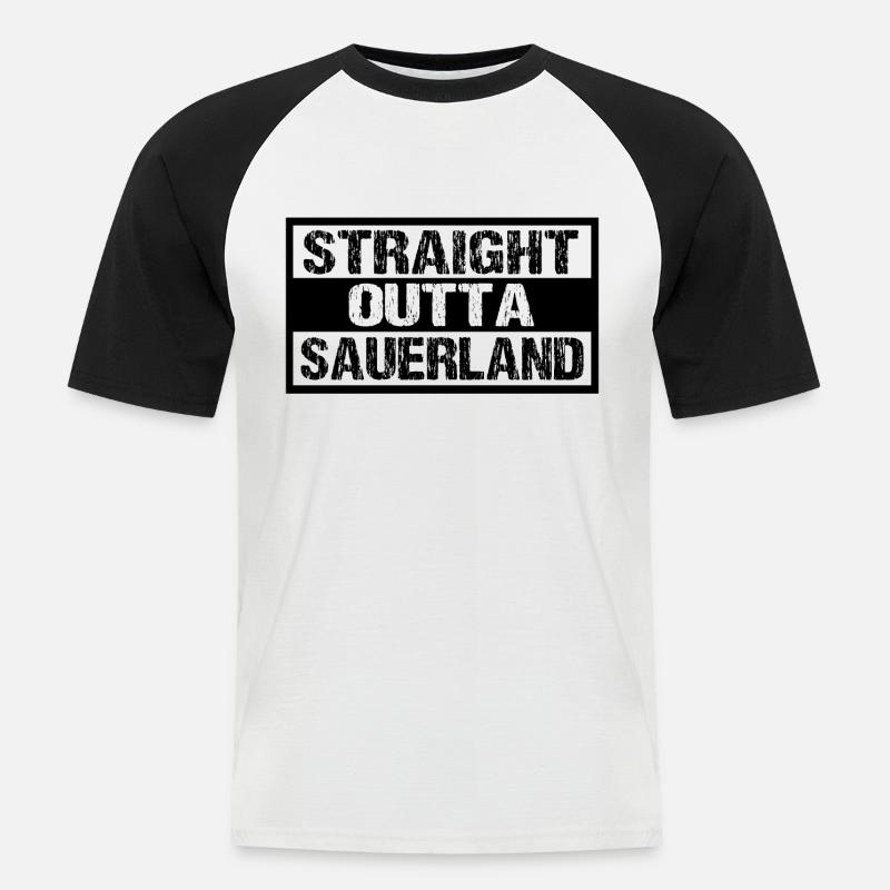 Sauerland - Männer Baseball-T-Shirt - Weiß/Schwarz