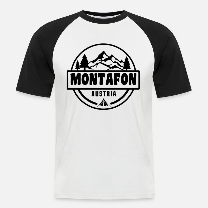 Montafon - Männer Baseball-T-Shirt - Weiß/Schwarz