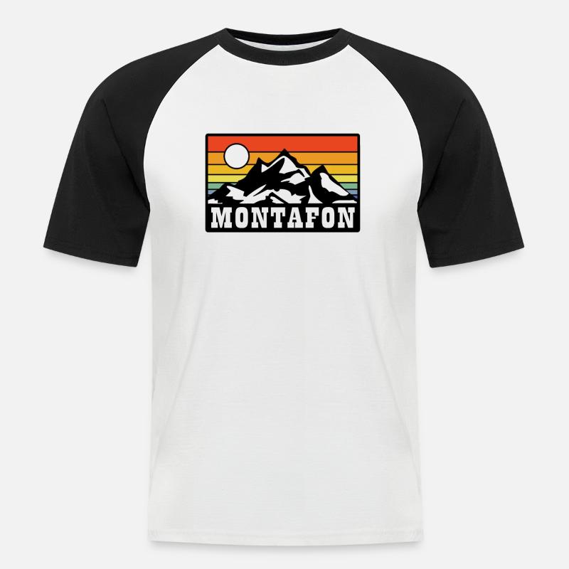 Montafon - Männer Baseball-T-Shirt - Weiß/Schwarz