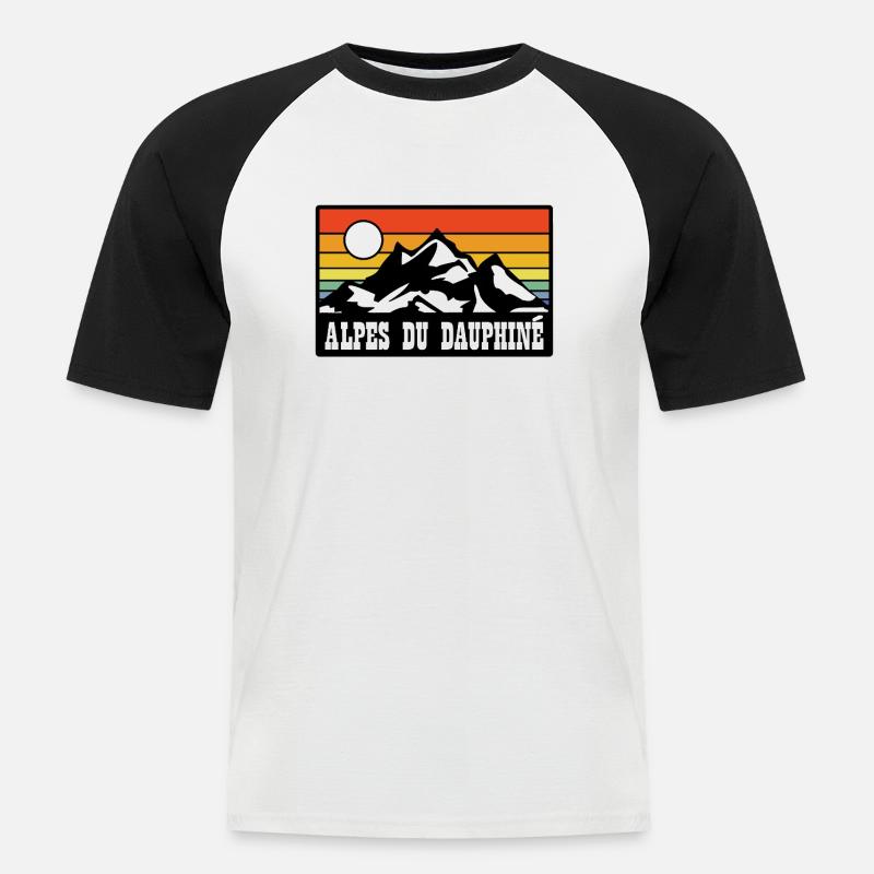 Alpes du Dauphine - Männer Baseball-T-Shirt - Weiß/Schwarz