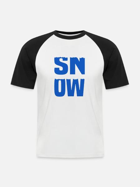 Snow Schnee - Men's Baseball T-Shirt - white/black