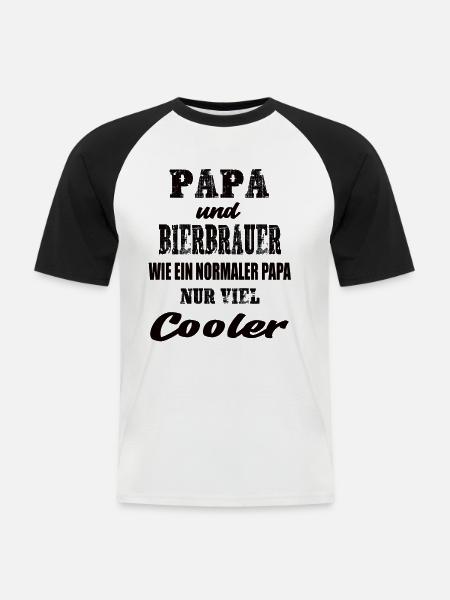 Papa und Bierbrauer - Männer Baseball-T-Shirt - Weiß/Schwarz