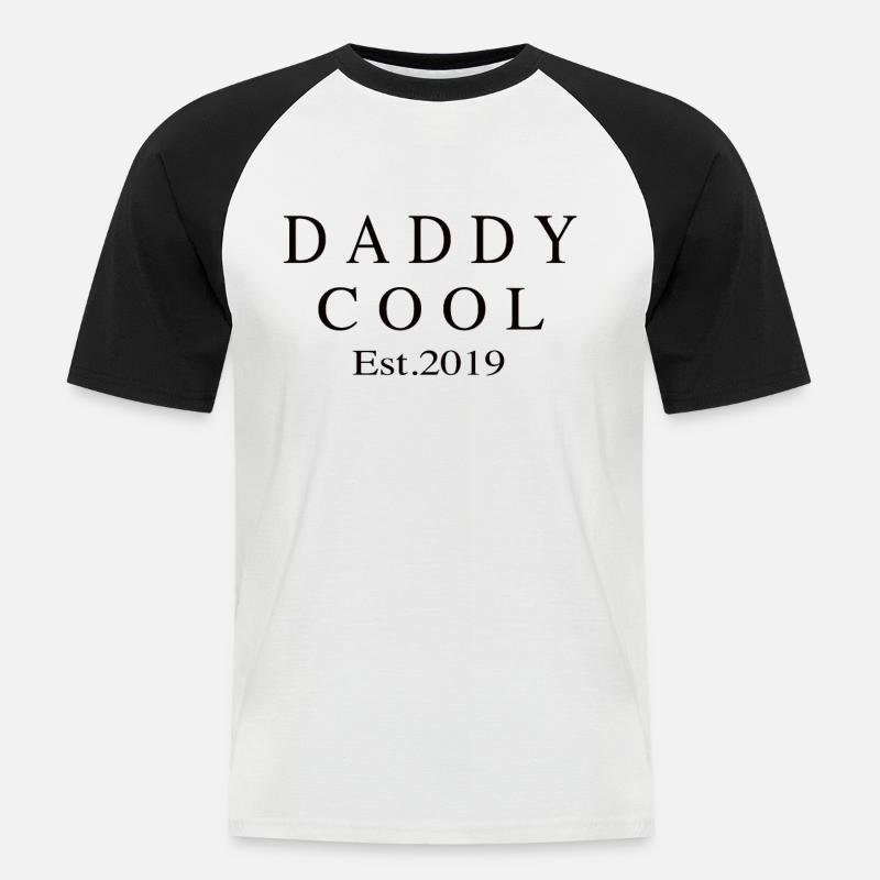 Daddy Cool est 2019 - Männer Baseball-T-Shirt - Weiß/Schwarz