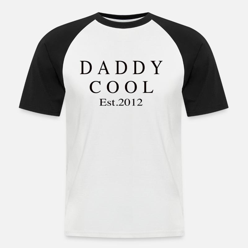 Daddy Cool est 2012 - Männer Baseball-T-Shirt - Weiß/Schwarz