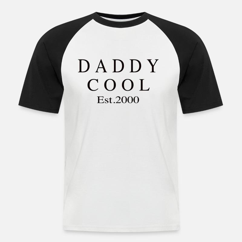 Daddy Cool est 2000 - Männer Baseball-T-Shirt - Weiß/Schwarz