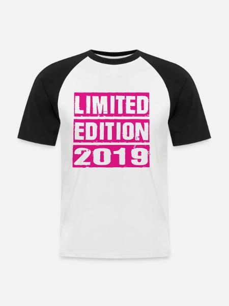 Limited Edition 2019 - Männer Baseball-T-Shirt - Weiß/Schwarz