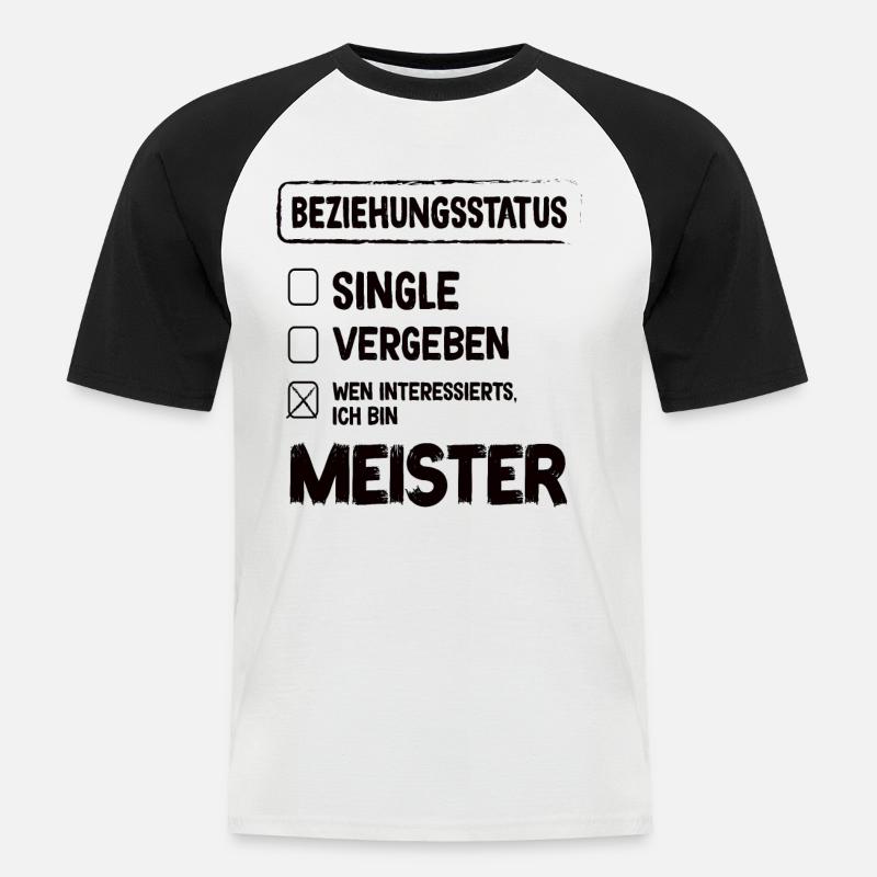 Master Relationship Status Master Craft - Kortærmet herre-baseballshirt - hvid/sort