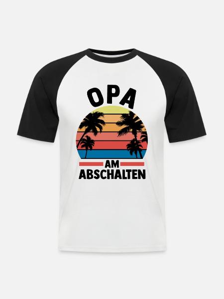 Urlaub Urlauber Großvater Opa - Männer Baseball-T-Shirt - Weiß/Schwarz