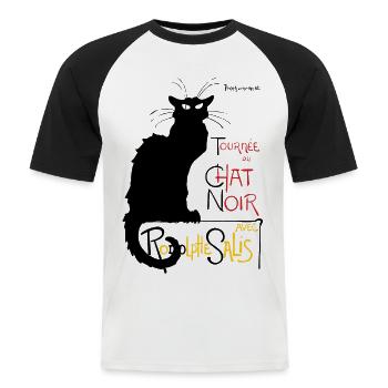Black Cat Tour - Männer Baseball-T-Shirt - Weiß/Schwarz - Vorne - Nik (191cm)