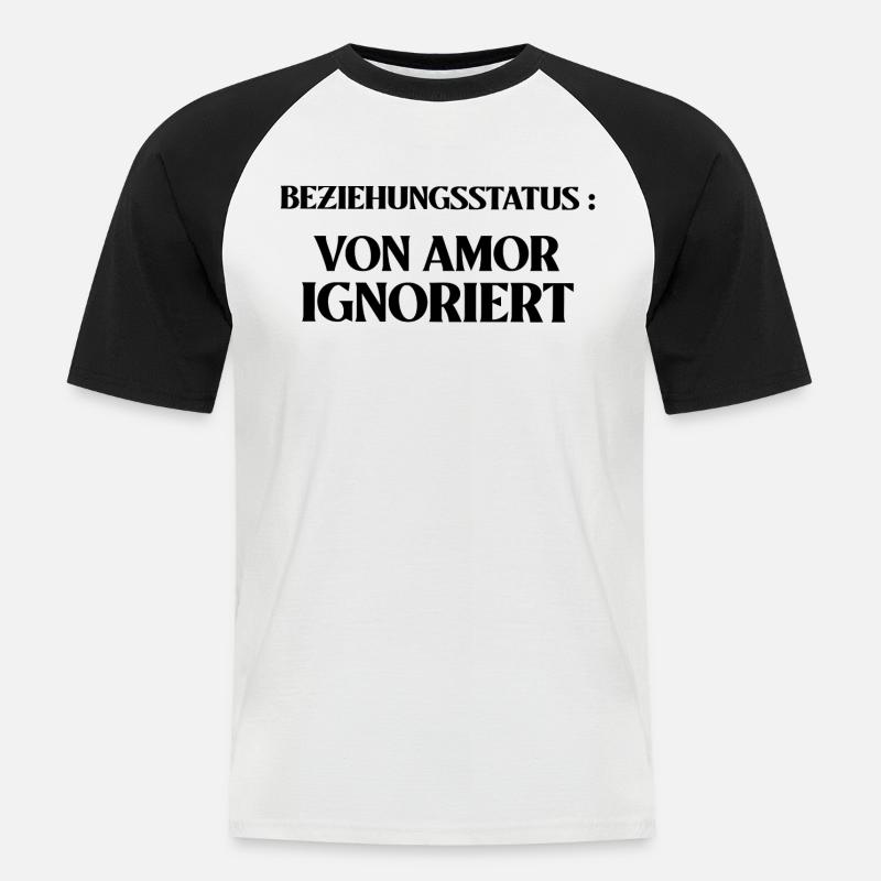 Single Spruch Beziehungsstatus Ledig - Männer Baseball-T-Shirt - Weiß/Schwarz