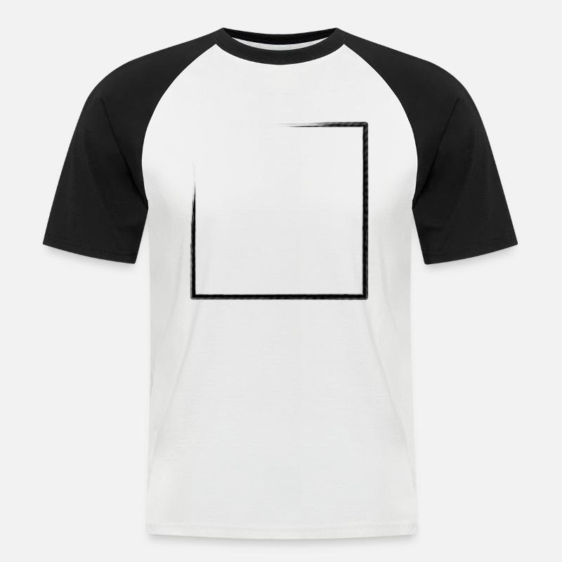 Weathered rectangular frame - Men's Baseball T-Shirt - white/black