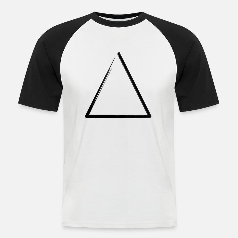 Weathered triangle frame - Men's Baseball T-Shirt - white/black