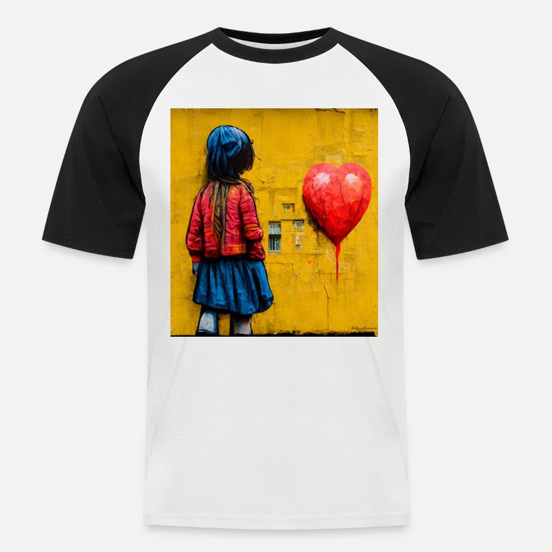 Comic Pop Art - Männer Baseball-T-Shirt - Weiß/Schwarz
