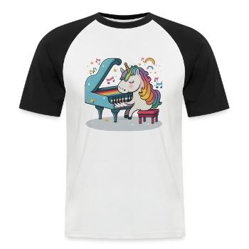 Rainbow Harmony - Men's Baseball T-Shirt - white/black - Front - Nik (191cm)