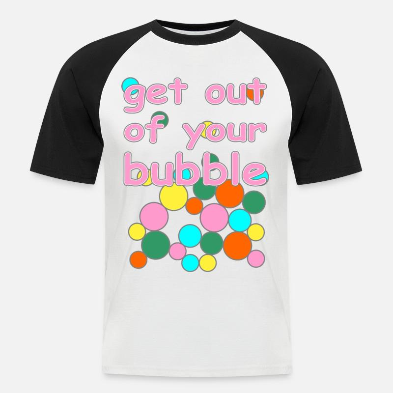 bubble englische Version - Männer Baseball-T-Shirt - Weiß/Schwarz