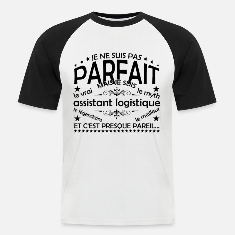 Logistik-Assistent Geschenk Logistik-Assistent l - Männer Baseball-T-Shirt - Weiß/Schwarz
